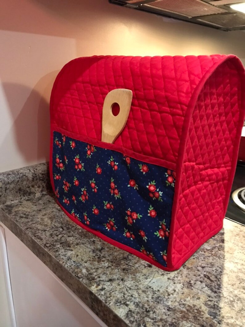 Kitchenaid Mixer Cover Tilt Head With 5 Pockets Red