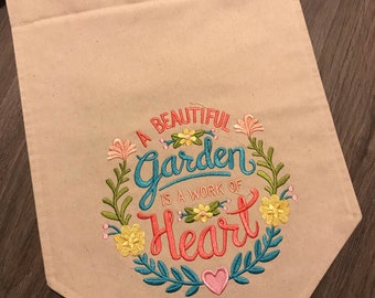 Spring Wall hanging -  A Beautiful Garden is a Work of Heart