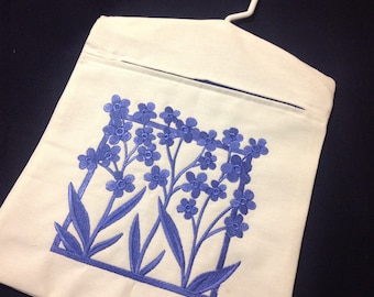 Clothes Pin Bag, embroidered clothes pin bag, embroidered peg bag