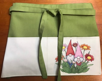 Gnome Gardening Apron with pockets, apron for home and garden