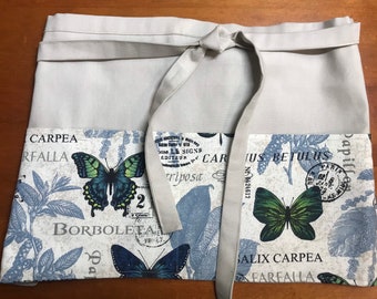 Butterfly Print Gardening Apron with pockets, apron for home and garden