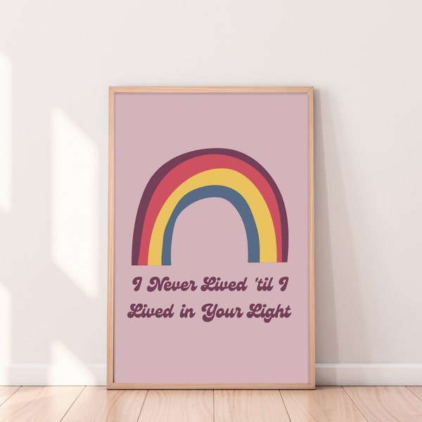 Avett Brothers Printable Art, First Spring d'un père, Rainbow Wall Art, Nursery Wall Art, Pink Nursery Printable Art, The Avett Bros