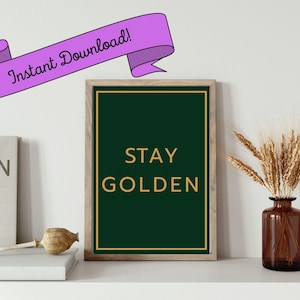 Jungkook Golden Printable Poster, Stay Golden Wall Art, BTS Army gift
