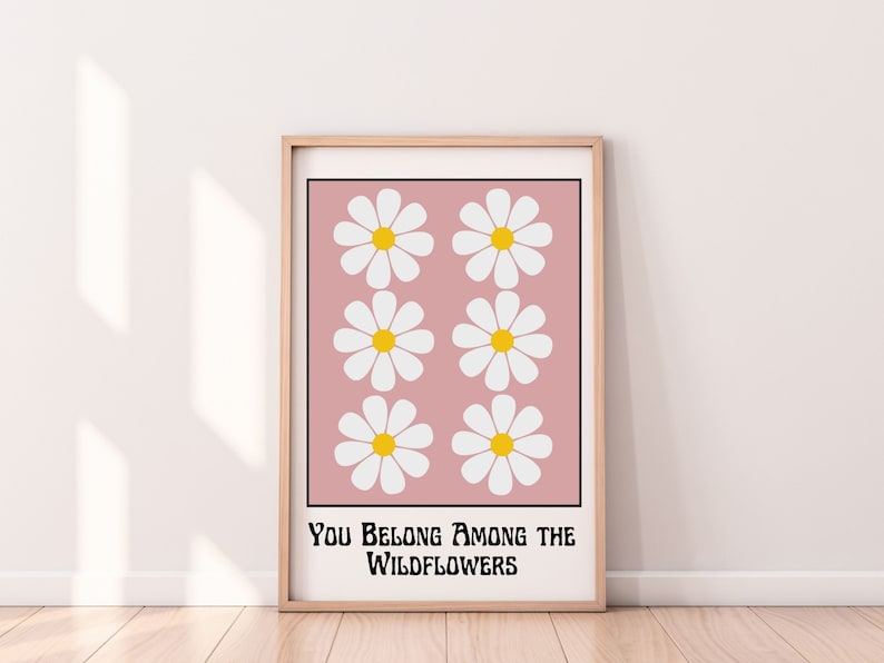 Tom Petty Wildflowers Printable Poster, Wildflowers Wall Art, Pink