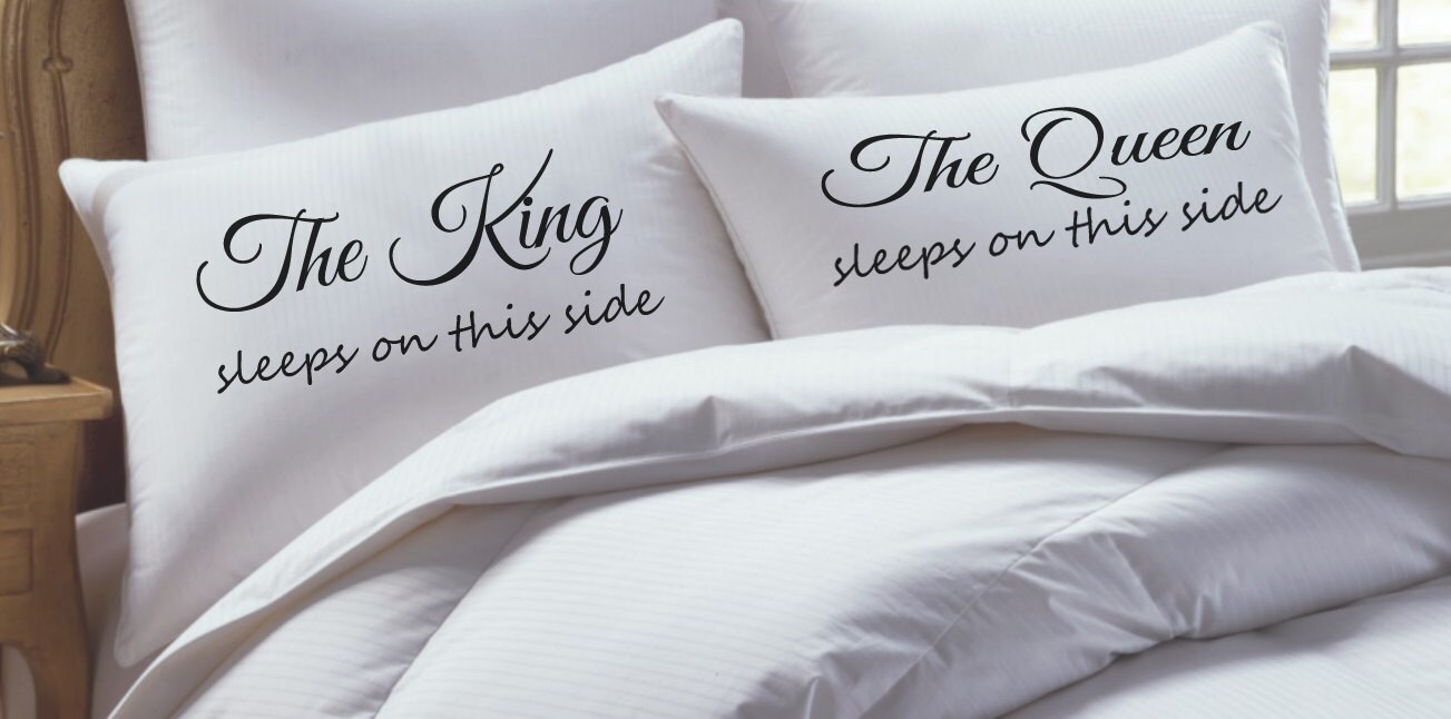 King and Queen Pillowcase Set his hers pillowcase set mr mrs Etsy