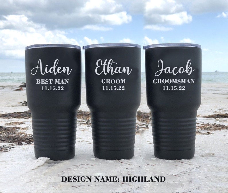 Wedding Party Gift Set Groomsman Gifts Groomsmen Engraved Cup Etsy