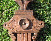 Antique Heavily Constructed Carved Solid Oak Pediment Architectural Salvage Woodworking Repurpose Salvage Carvings Embelishments