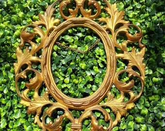Antique Victorian Ornate Nouveau Gilded Iron Picture or Mirror Frame