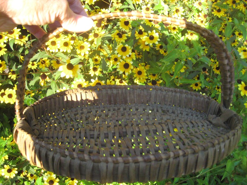 Antique Vintage Wicker Woven Basket Tray / Primitive Country Etsy