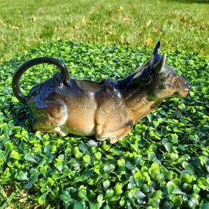 Vintage Reclining Brown Cow Creamer