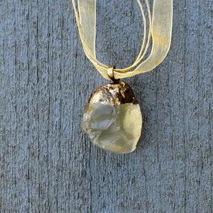 CRYSTAL PENDANT/ NECKLACE w/  Genuine Citrine; Big Drop; Rough