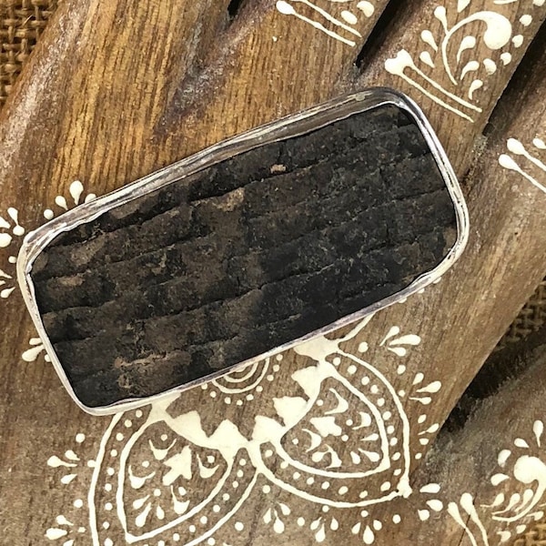 VTG Sterling Silver Pottery Shard Brooch Pin, Signed, Vintage, Southwest, for Jacket Hat Scarf, Native American, Anasazi