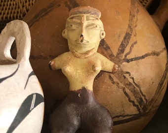 Vintage Pre-Columbian Venus Replica Figure, Tlatilco Culture, Marked INAH, Fertility Goddess, Pre Hispanic, Terracotta, Ethnic, Historical