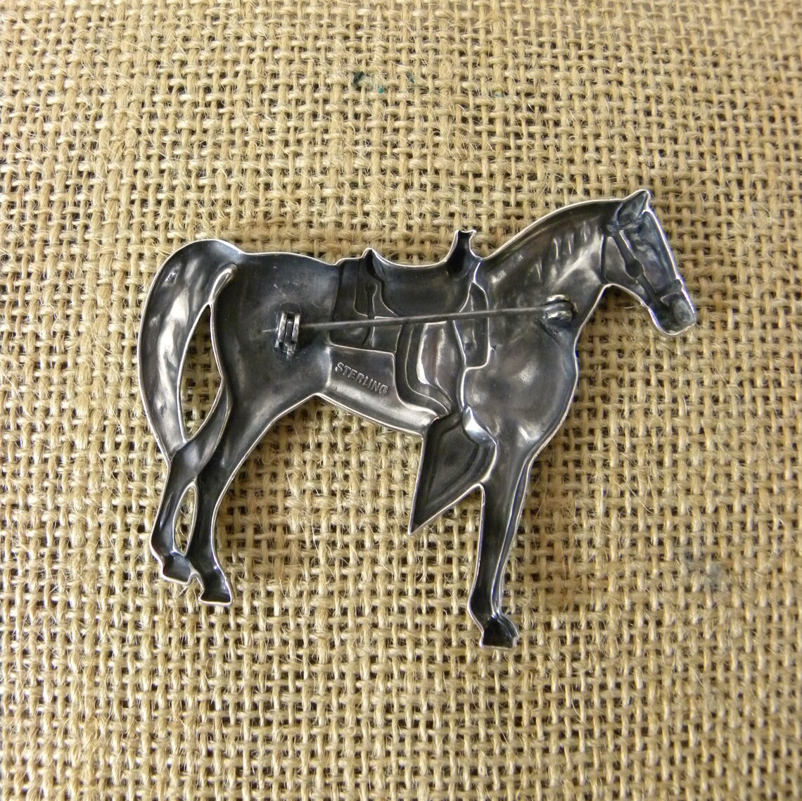 Vintage Sterling Horse Pin Brooch Equestrian Decorative Etsy Italia