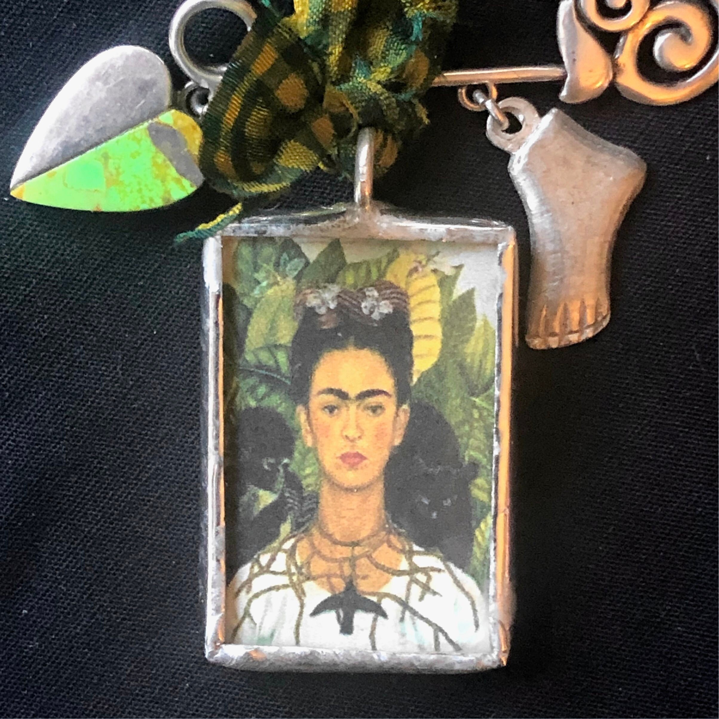Vintage Frida Kahlo Homage Brooch Pin Sterling Safety Pin, Mexican ...