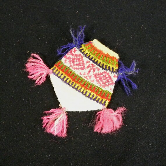 Vintage Wool Coin Purse Peru, Andes Indian, Knitt… - image 7