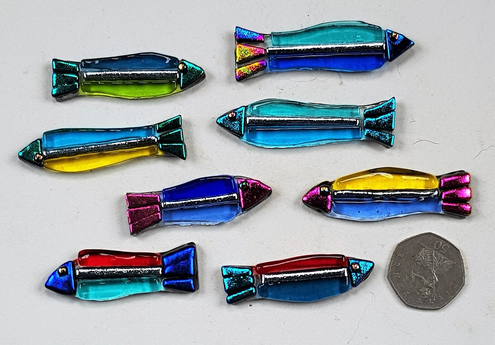 Fused Glass mosaic tiles Tropical fish hand made Etsy