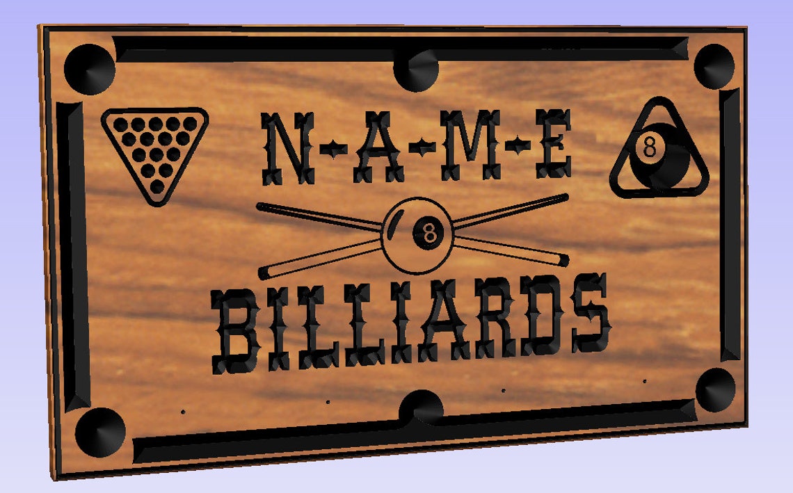 Billiards Name Board DXF File Etsy