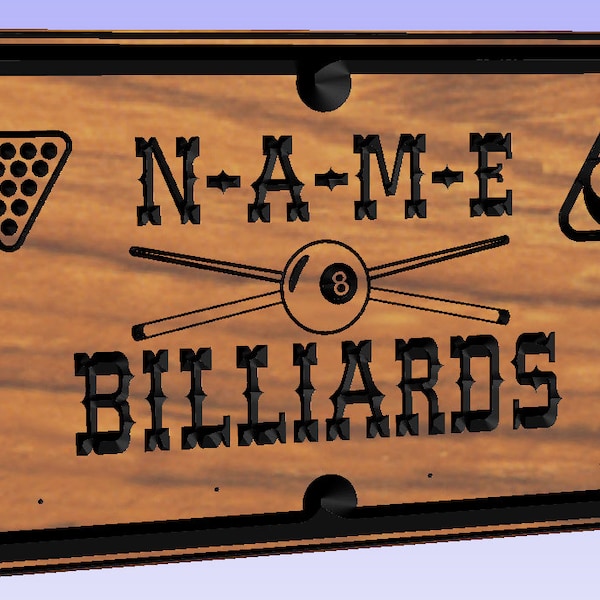 Billiards Name Board DXF File