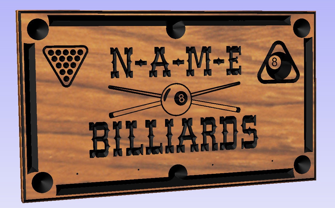 Billiards Name Board DXF File Etsy