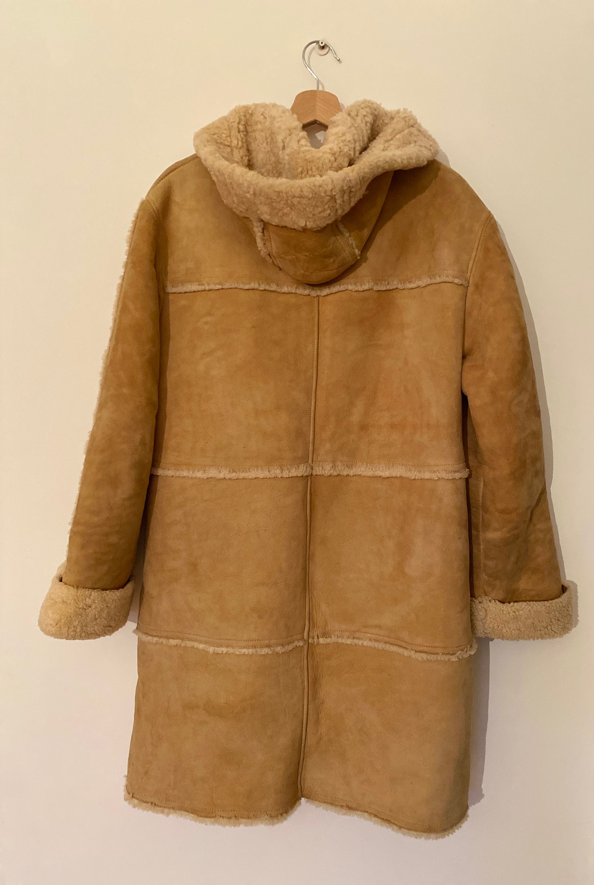 Vintage Sheepskin Hooded Womans Coat, Size: 40-38 - Etsy