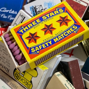 Lot of 15 Vintage Matchboxes - 40s to 90s - Matches, Hotels, Casinos, Bars, Cigar Lounge, Home Decor