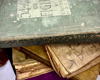 Bundle of 5 Vintage Books Distressed Book Bundle Vintage Home Decor Texture Shabby Chic Rustic Old Books Farmhouse