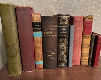 Custom Book Stack - Vintage Hardcover Books - Old, Rare, Antique - Mixed Color - Random - Farmhouse - Custom Home Decor