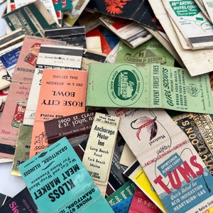 Lot of 30 Vintage Matchbook Covers - 40s to 90s - Matches Hotels Casinos Bar Las Vegas Man Cave - Empty Matchbooks