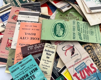 Lot of 30 Vintage Matchbook Covers - 40s to 90s - Matches Hotels Casinos Bar Las Vegas Man Cave - Empty Matchbooks