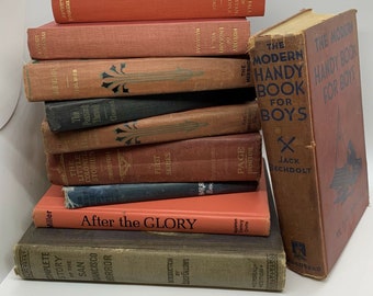 Lot of 10 Vintage Old Rare Antique Hardcover Books - Mixed Color - Random - Home Decor Books - Farm House