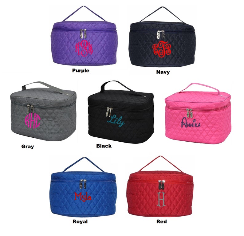 Personalized Stylish Large Quilted Cosmetic Bag Large Makeup Etsy