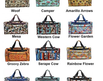 Duffle bags 20 inch large, Personalized with Embroidery many new styles. Perfect for overnights, camping, traveling,students