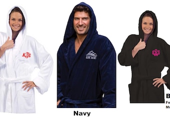 Robe, Personalized Terry Velour with super soft Velour Hood- Our full length hooded robe provides the ultimate in luxury.