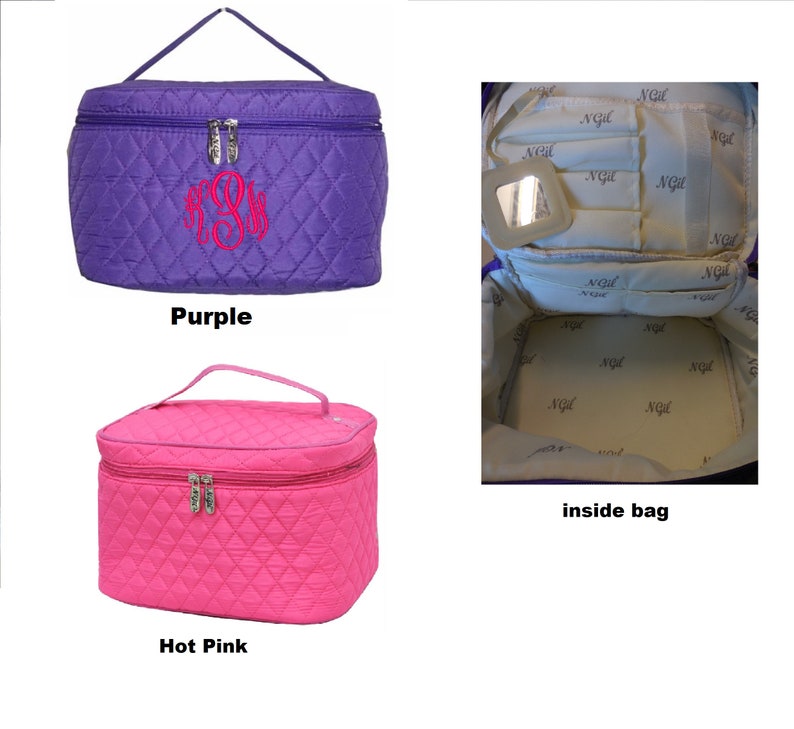 Personalized Stylish Large Quilted Cosmetic Bag Large Makeup Etsy