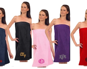 Spa towel wrap, Women's Absorbent soft Terry Velour. Great gift! Personalized with Embroidery, Great for the beach, pool, after bath