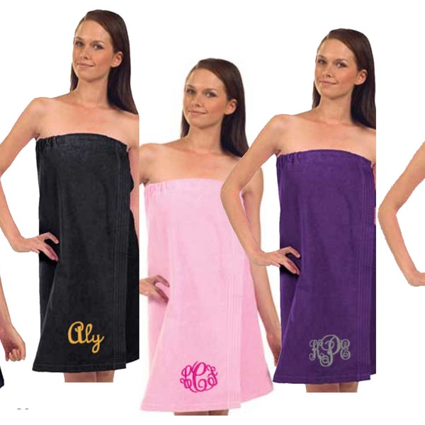 Spa towel wrap, Women's Absorbent soft Terry Velour. Great gift! Personalized with Embroidery, Great for the beach, pool, after bath