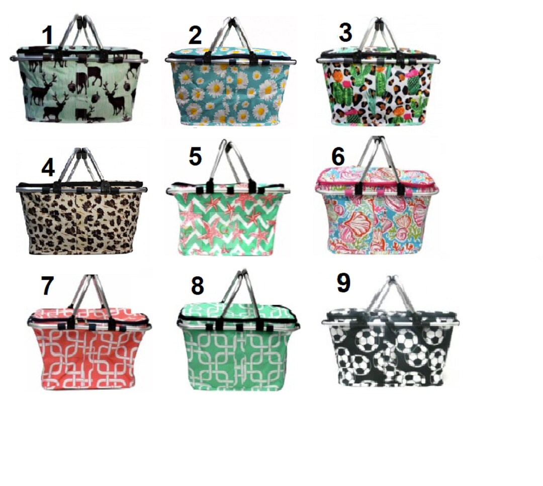 Picnic Basket, Personalized With Embroidery, Insulated Coolers Great