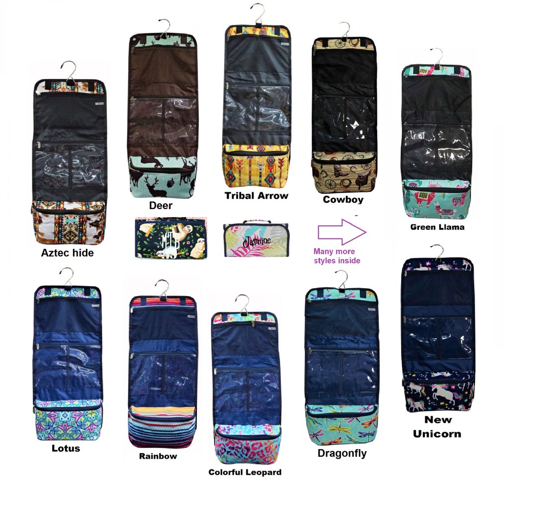 Hanging Cosmetic Bag Makeup Bag Personalized With Embroidery Etsy