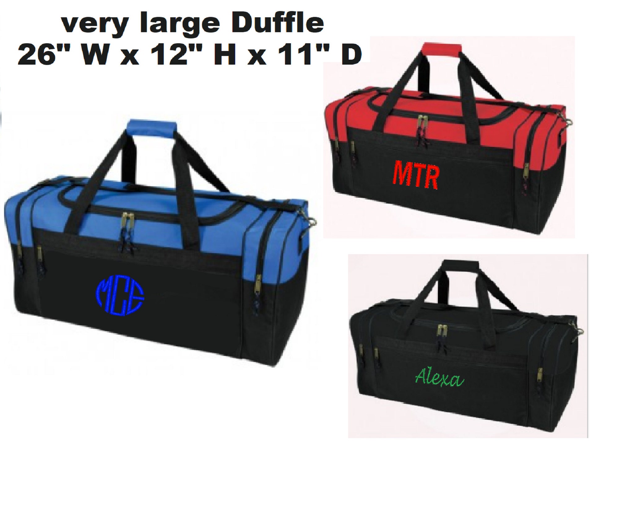 Extra large personalized store duffle bags