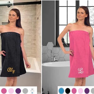 Spa towel wrap, Women&#39;s Absorbent soft Terry Velour. Great gift! Personalized with Embroidery, Great for the beach, pool, after bath