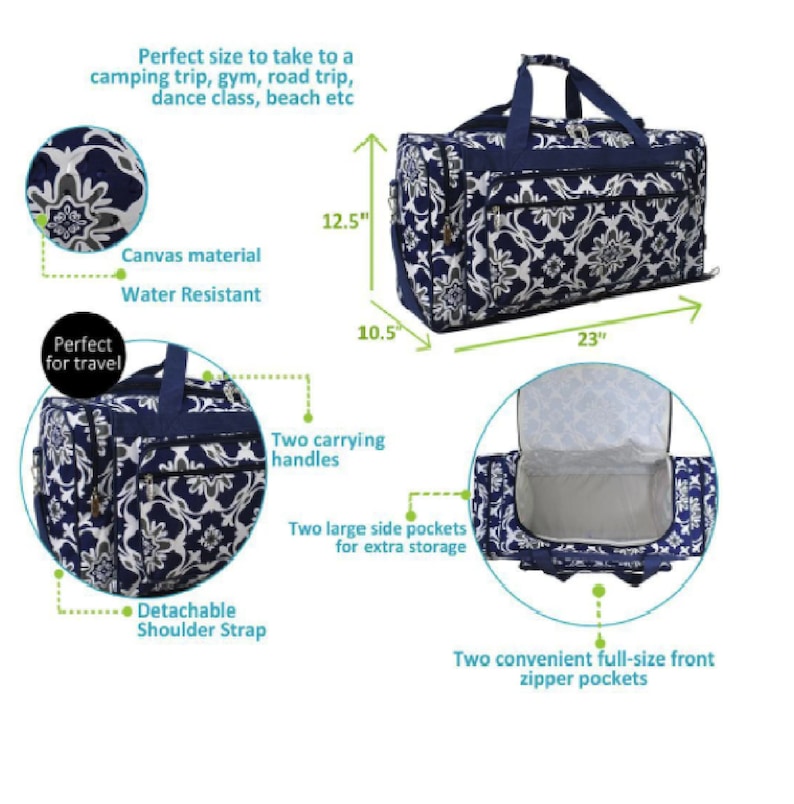 Personalized with Embroidery extra large Duffel bags 23 inch Etsy