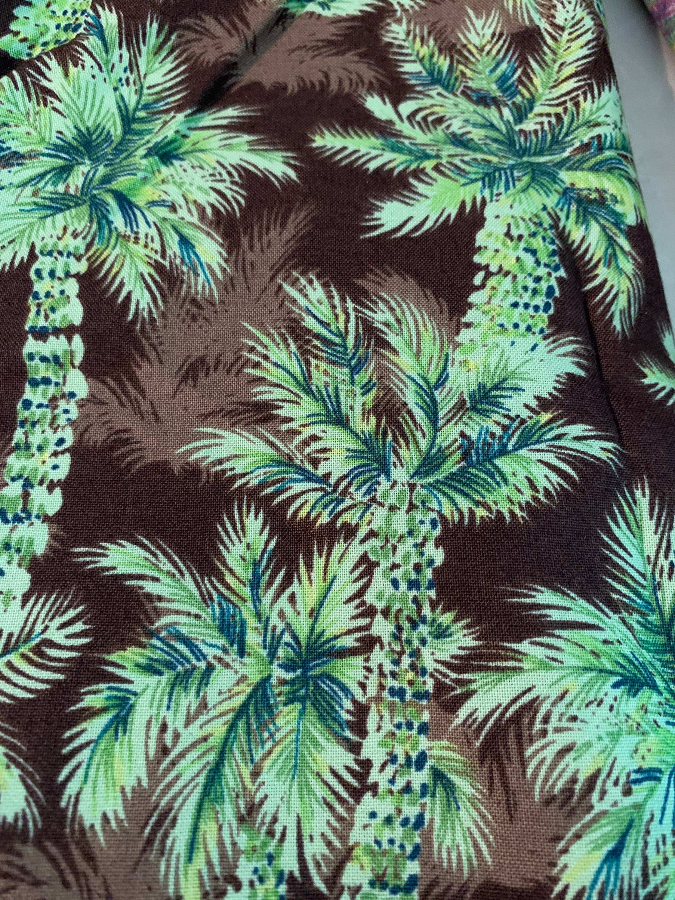 Palm trees cotton fabric. 18 x 42. Please see description | Etsy