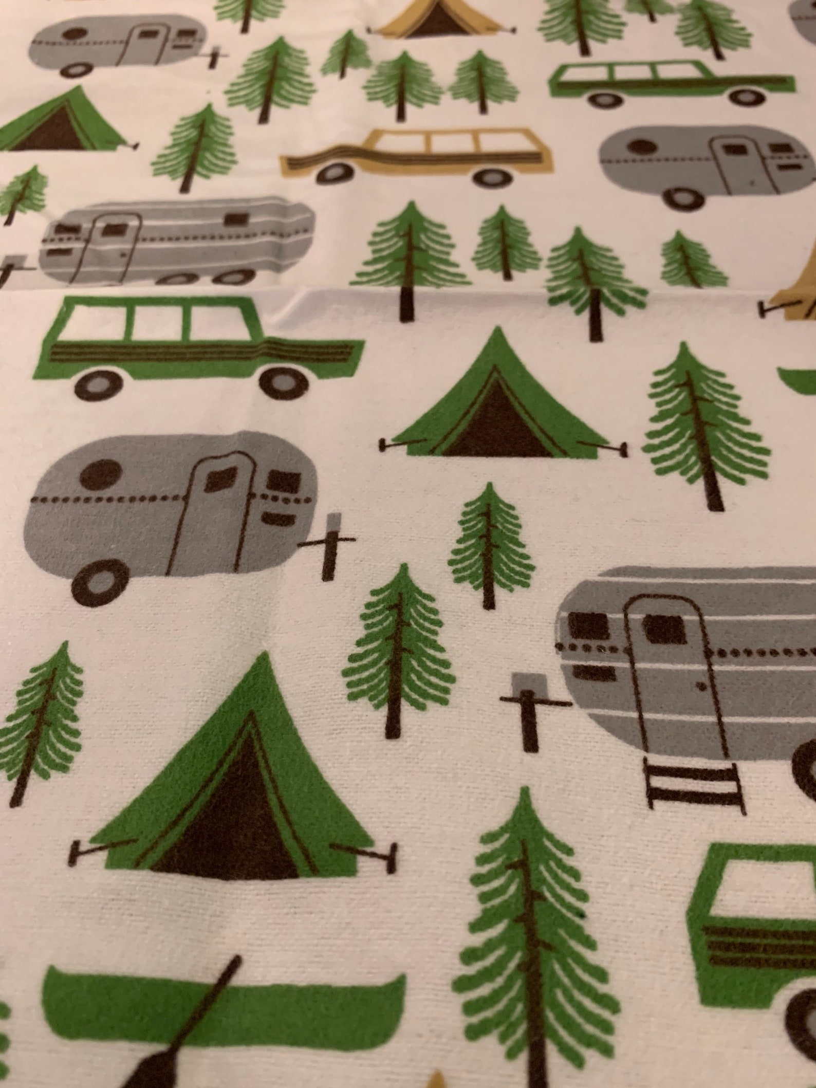Camping Flannel Fabric Approx 17x25 Etsy