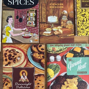 Vintage Collection of 9 Paperback Cookbooks from the 50&#39;s, 60&#39;s and 70&#39;s