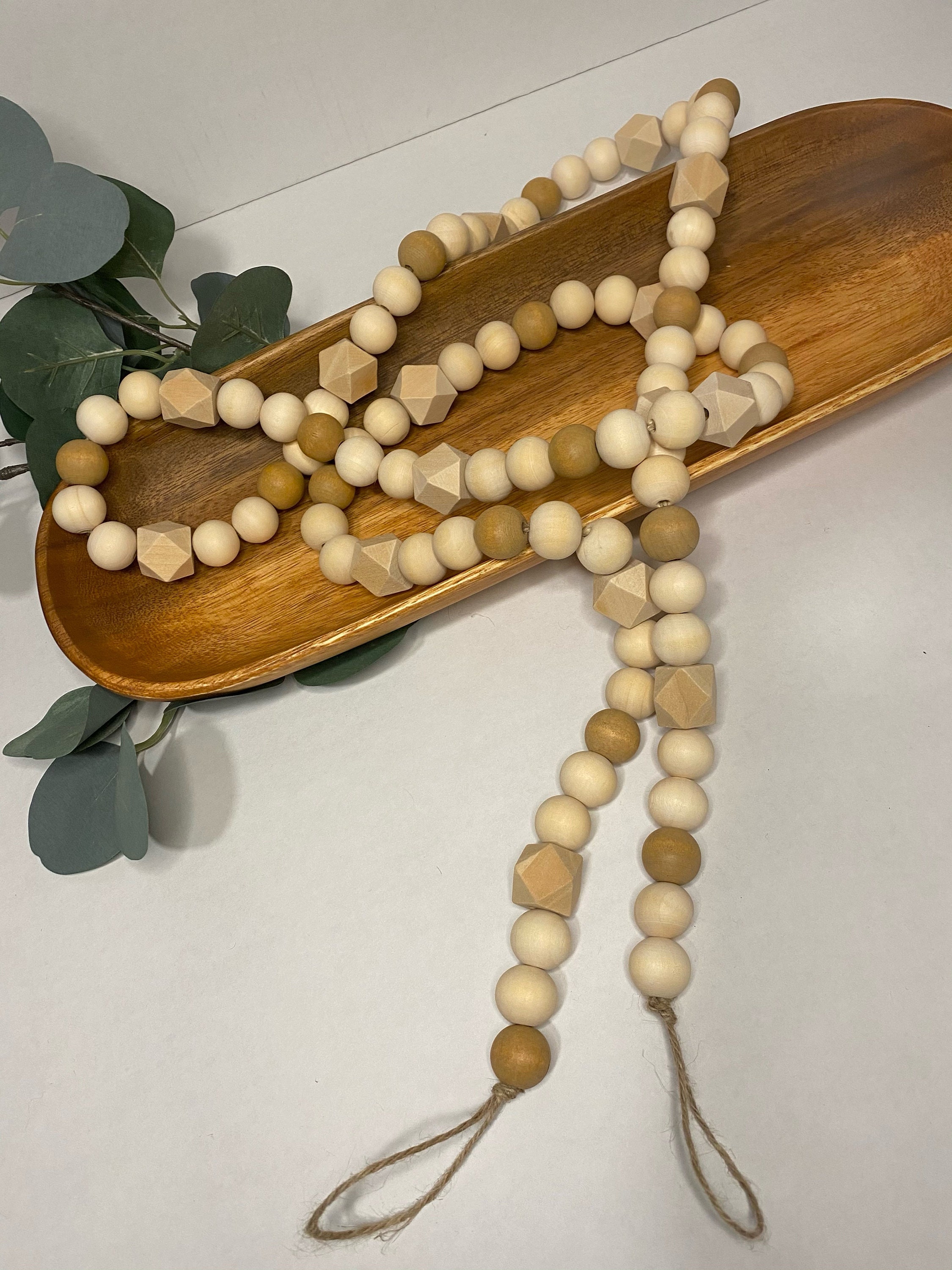 Guirnalda de cuentas de madera | Etsy