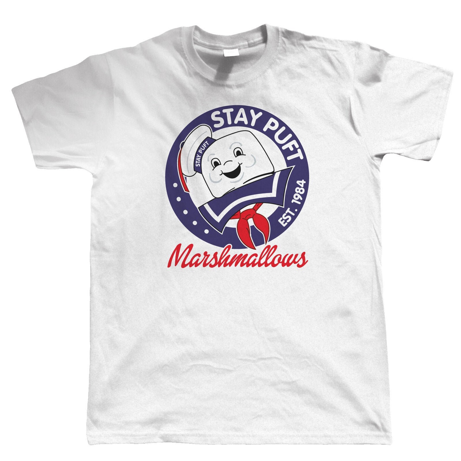 Image of stay Puft Mens Funny Retro T Shirt, Gift For Him Dad 80's Ghost Movie