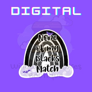 Instant Download Goth Matching Black Rainbow Sticker Printable