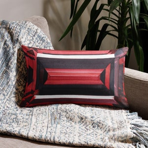 Ruby Watercolor Premium Pillow, Emerald Cut, Art Print, Red Decorative Pillow, Boujee Gemstone, Home Decor, Couch Accessory
