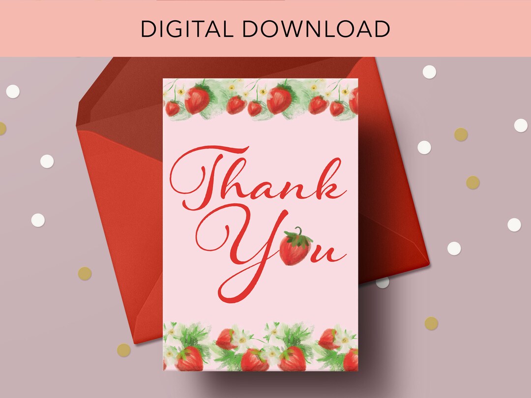 Strawberry Birthday Thank You Card, Berry Special Thank You